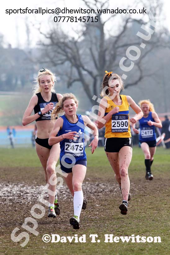 Bobby Clay (Kent) leads the under-20 womens Inter Counties Cross Country, Cofton Park, Birmingham. Photo: David T. Hewitson/Sports for All Pics
